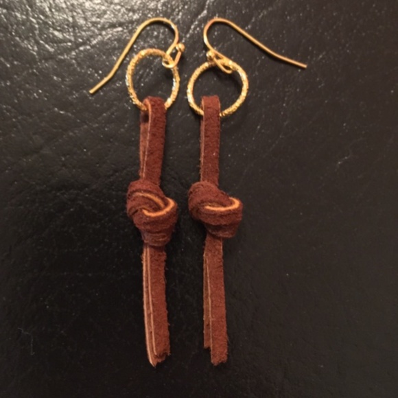 Hand Crafted Jewelry - Leather Knot Hypoallergenic Earrings